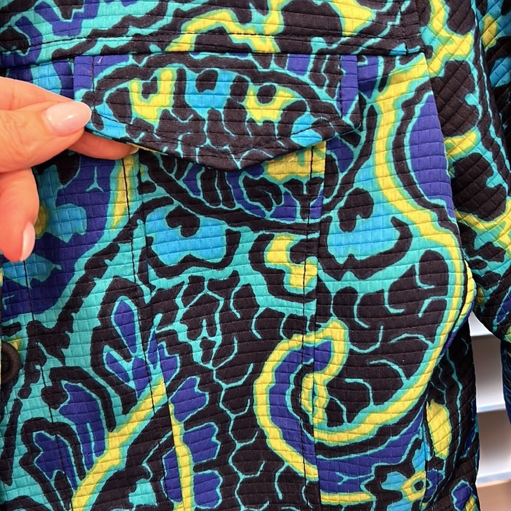 Ruby Red Beautiful Ribbed Pattern Jacket Sz. 6 - image 3